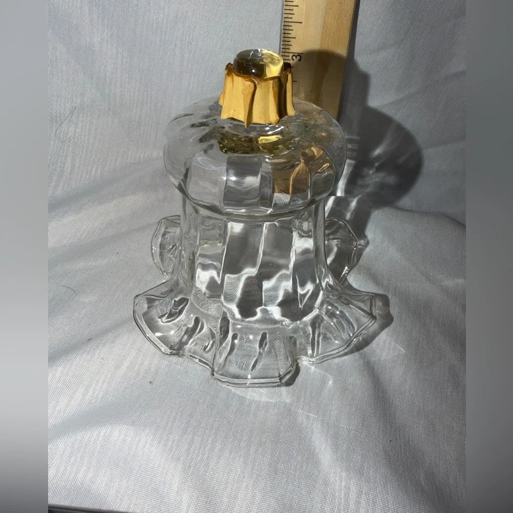 Vintage 4" Clear Art Glass Bell – Ruffled Skirt - Picture 2 of 5
